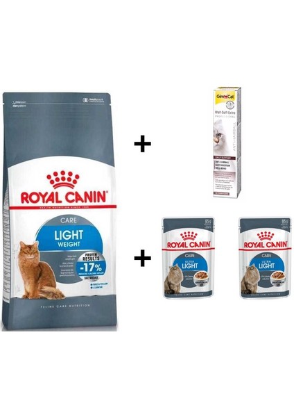 Light Weight Kedi Maması 1,5 kg + 2 Adet Rc Yaş Mama 85 gr + 20 gr Gimcat Malt