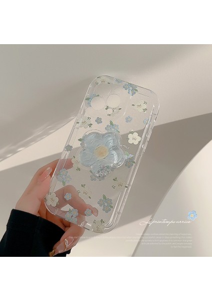 Quicksand Tutuculu Apple iPhone 15 Pro Şeffaf Çiçek Telefon Kılıfı (Yurt Dışından)