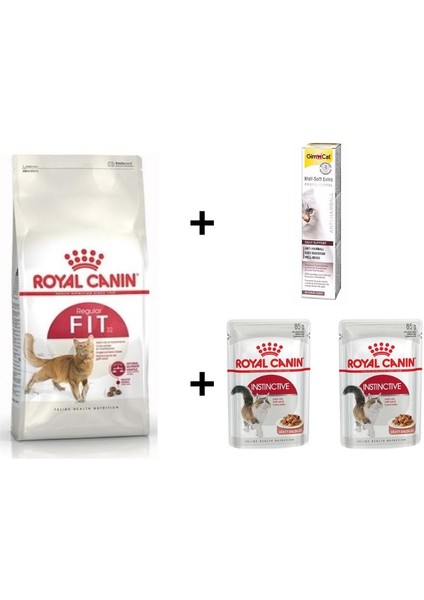 Fit 32 Kuru Kedi Maması 2 kg + 2 Adet Rc Yaş Mama 85 gr + 20 gr Gimcat Malt