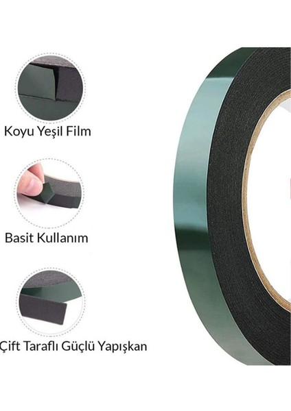 Çift Taraflı Köpük Bant Güçlü Montaj Bandı 20 mm x 10 mt