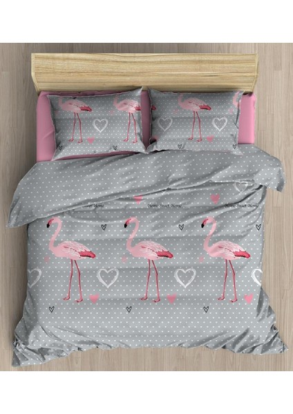 Sedali Home Set - Flamingo Desenli Tek Kişilik Nevresim Seti