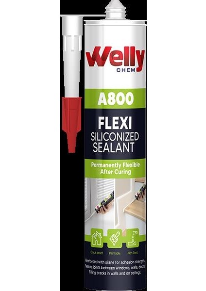 A800 Flexi Silikonize Mastik 310ML Beyaz Dış Cephe Mastiği