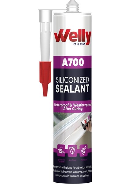 A700 Silikonize Mastik Kartuş 450 gr Beyaz 24 Adet