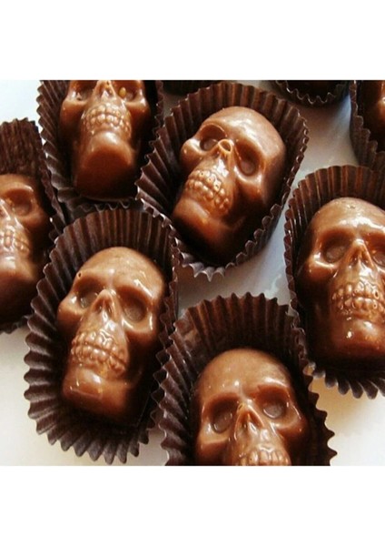 Cadılar Bayramı Halloween Temalı Kuru Kafa Silikon Kek Çikolata Muffin Kalıbı fırsatları