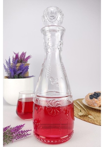 Bahar Cam Kapaklı Su ve Meşrubat Sürahisi Karaf Şişe 750 ml - BH.KIR.010.00.000