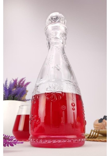 Bahar Cam Kapaklı Su ve Meşrubat Sürahisi Karaf Şişe 750 ml - BH.KIR.010.00.000