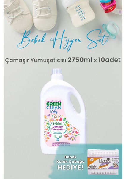 Green Clean Baby Çamaşır Yumuşatıcısı 2750 ml Yıkama x 10 Adet ve Hediyeli
