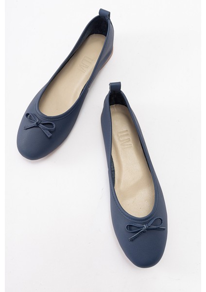 01 Lacivert Cilt Kadın Babet Lacivert Yumuşak Tabanlı Şık Tasarım modelleri