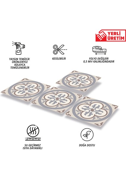 Kendinden Yapışkanlı Alaska 01 Desenli Pvc Karo 30X30 cm (4 Adet) 0,36 M2