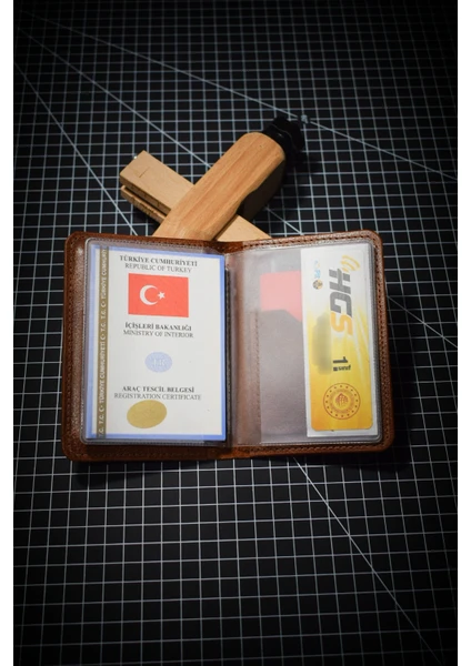 FH Leather Goods Deri Araç Ruhsat Kabı Kılıfı (PREMİUM)(Isim ve Logo Isteğe Göre Yazılır)