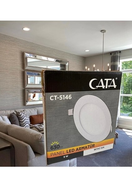 CT-5146 9 Watt Sıva Altı LED Panel Beyaz Işık 5 Adet
