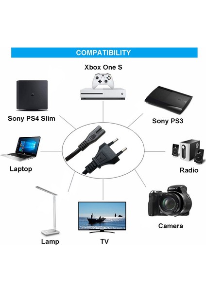 1.5mt 1.5 Metre Ps3|ps4 Güç Kablosu Teyp Power Kaliteli Güç Kablosu Kablo Çift Oluklu CABLE modelleri