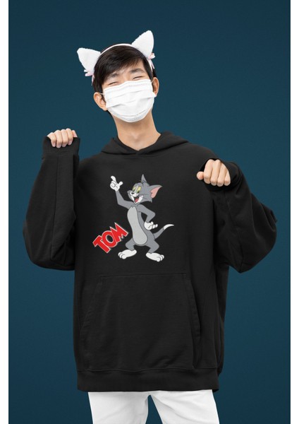 Tom Ve Jerry Çiftler Için Baskılı Kapüşonlu Sweatshirt fiyatları