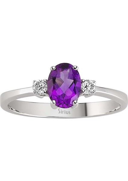 Pırlanta ve Oval Ametist Taşlı Yüzük 0404R0194 fiyatları