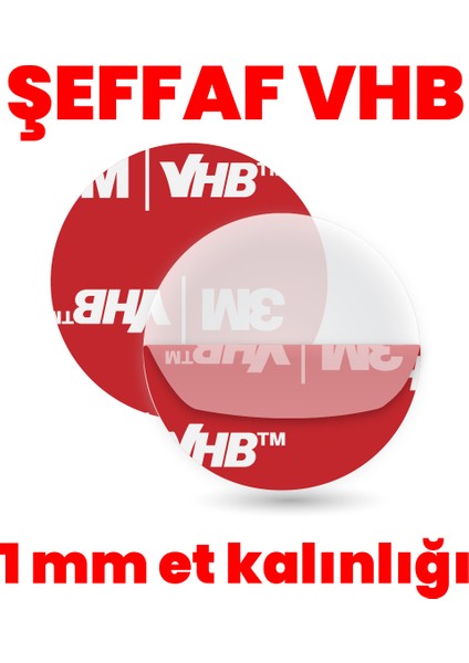 20 Adet 40mm Çap Şeffaf Çift Taraflı Hazır Kesim Vhb Bant fiyatları