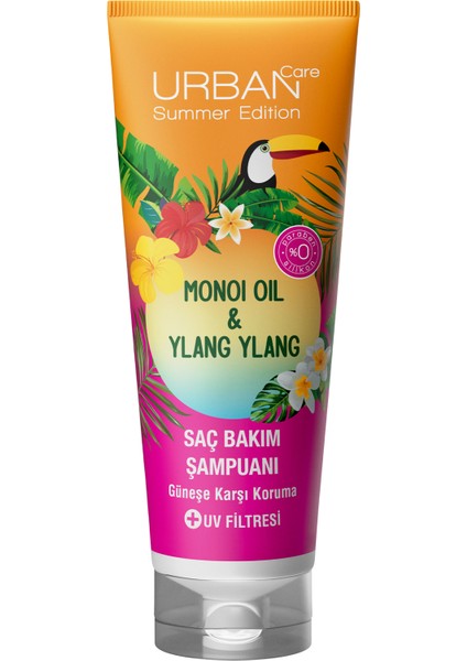 URBAN Care Summer-Monoi Yağı & Ylang Ylang Güneş Koruyucu Saç Bakım Şampuanı-Vegan-250 ML