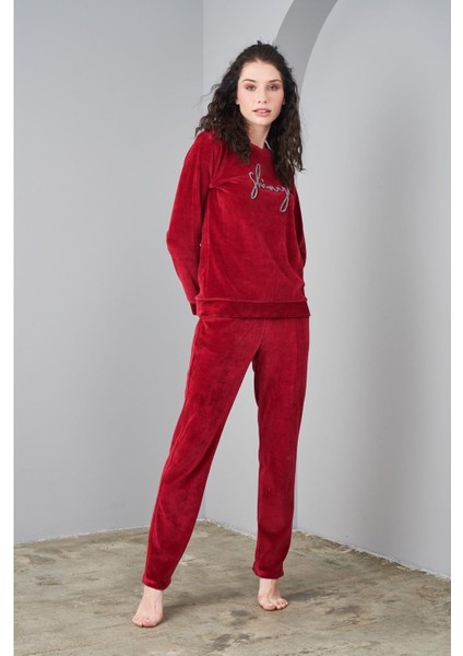 24579 Kadın Sıfır Yaka Kadife Spor Takım fiyatları
