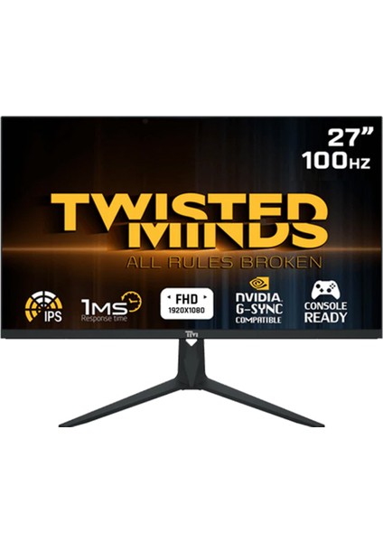 Twısted Mınds 27 TM27FHD100IPS Fhd 100HZ 1ms HDMI VGA IPS Freesync/gsync Çerçevesiz Gamıng Monitör