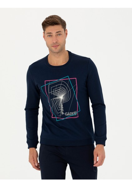 Pierre Cardin Erkek Lacivert Regular Fit Sweatshirt 50273402-VR033