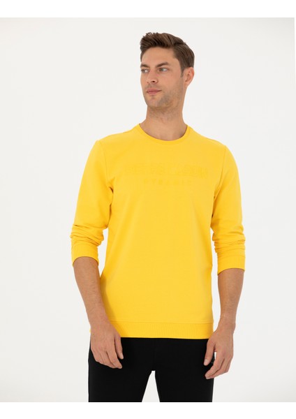 Pierre Cardin Erkek Sarı Regular Fit Sweatshirt 50270213-VR044