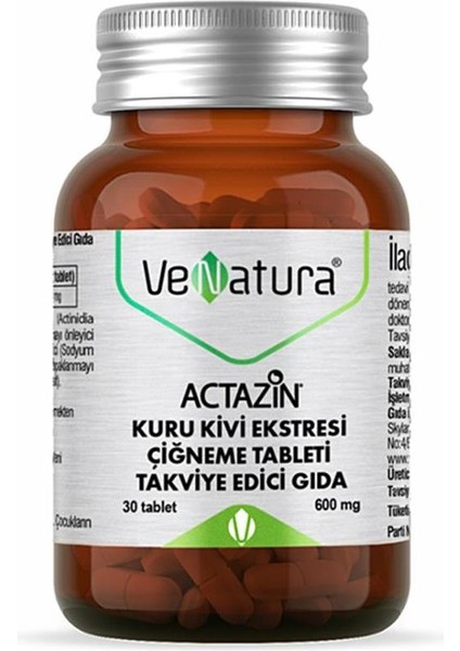 Actazin Kuru Kivi Ektresi Çiğneme 30 Tablet