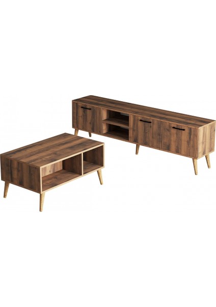 Set 1583-2072 Exxen 180 cm Tv Ünitesi + Exxen Orta Sehpa - Hat Rengi
