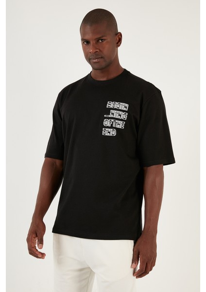Pamuk Baskılı Oversize Bisiklet Yaka T Shirt Erkek T Shirt 5902641 fiyatları