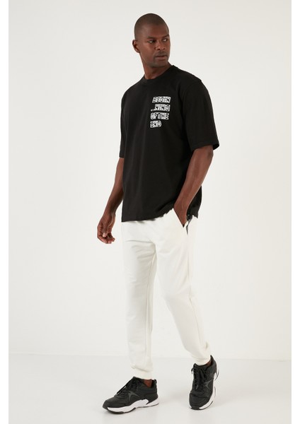 Pamuk Baskılı Oversize Bisiklet Yaka T Shirt Erkek T Shirt 5902641 modelleri