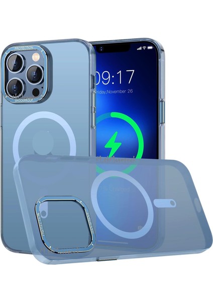 Iphone 15 Pro Kılıf Mat Metal Çerceveli Arkası Buzlu Matrix Magsafe Kapak Ultra Ince Thin Slim Kapak