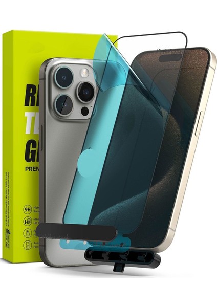 Apple Iphone 15 Pro Max Ekran Koruyucu Cam 5d Şeffaf Tam Kapatan Otomatik Hizalama Aparatlı Kolay Kurulum Temper