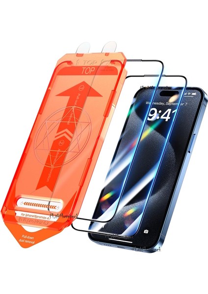 Apple Iphone 15 Pro Max Ekran Koruyucu Cam 5d Şeffaf Tam Kapatan Otomatik Hizalama Aparatlı Kolay Kurulum Temper fiyatları