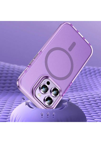 Apple Iphone 15 Pro Kılıf Renkli Magsafeli Transparan Airbagli Klaptika Silikon