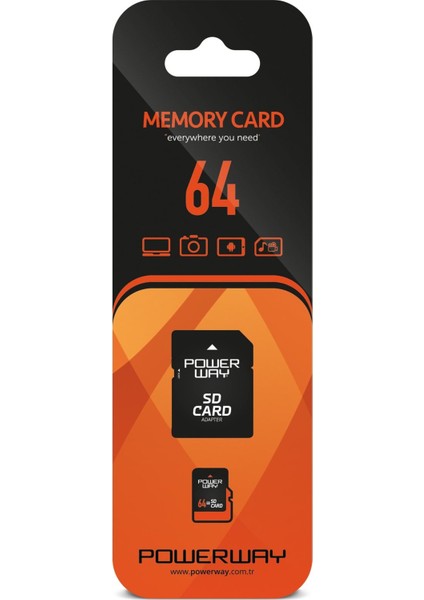 64 GB Hafıza Kartı Adaptör Dahil