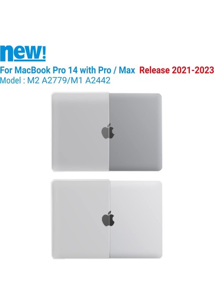 MacBook Pro 14 Inç Kasa 2023 2022 2021 M2 A2779 M1 A2442 Pro Max ile Uyumlu, Touch Id'li Apple Mac Pro 14 Için Klavye Kapaklı Sert Kılıf, Frost Clear, T14CL+1 (Yurt Dışından)