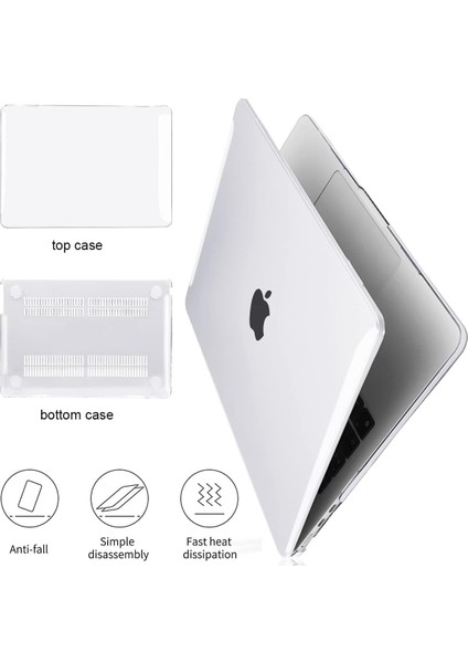 MacBook Air 15 Inç Kasa 2023 M2 Çip A2941 ile Uyumlu, Touch Id'li, Plastik Sert Kabuk Kılıf Klavye Kapağı Ekran Koruyucu 2023 MacBook Air 15 M2 Için C Tipi Adap (Yurt Dışından)