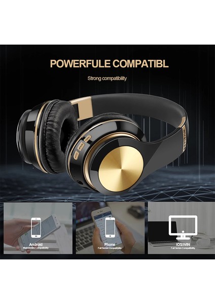 Katlanabilir Kablosuz Bluetooth Kulaklık Çok Fonksiyonlu Kulak Üstü Bluetooth Bağlantılı Kulaklıklar Ios Android Samsung Için Ses Stereo (Yurt Dışından)