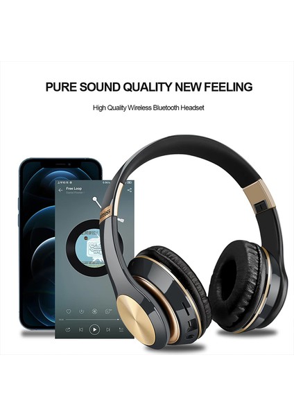 Katlanabilir Kablosuz Bluetooth Kulaklık Çok Fonksiyonlu Kulak Üstü Bluetooth Bağlantılı Kulaklıklar Ios Android Samsung Için Ses Stereo (Yurt Dışından)