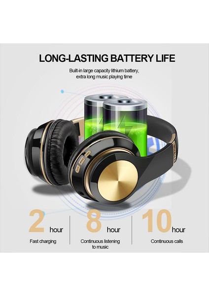 Katlanabilir Kablosuz Bluetooth Kulaklık Çok Fonksiyonlu Kulak Üstü Bluetooth Bağlantılı Kulaklıklar Ios Android Samsung Için Ses Stereo (Yurt Dışından)