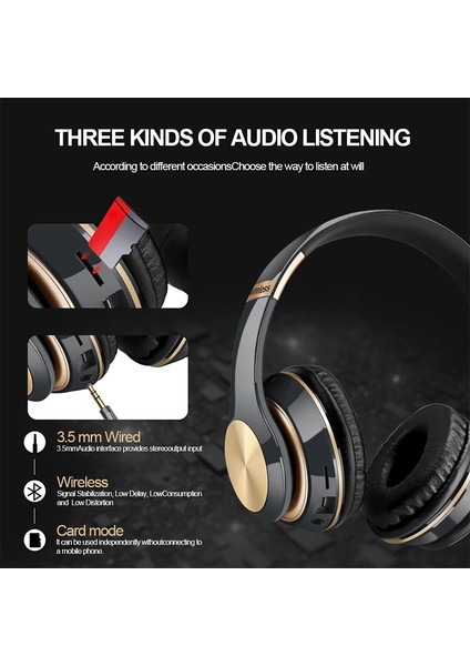 Katlanabilir Kablosuz Bluetooth Kulaklık Çok Fonksiyonlu Kulak Üstü Bluetooth Bağlantılı Kulaklıklar Ios Android Samsung Için Ses Stereo (Yurt Dışından)