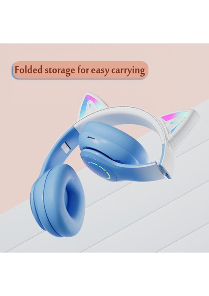 Kedi Kulak Içi Kulaklık Bluetooth Kablosuz Müzik Kulaklık Degrade Renk LED Işık Mic ile Oyun Kulaklık Çocuklar Güzel Yılbaşı Hediyeleri (Yurt Dışından) indirimleri