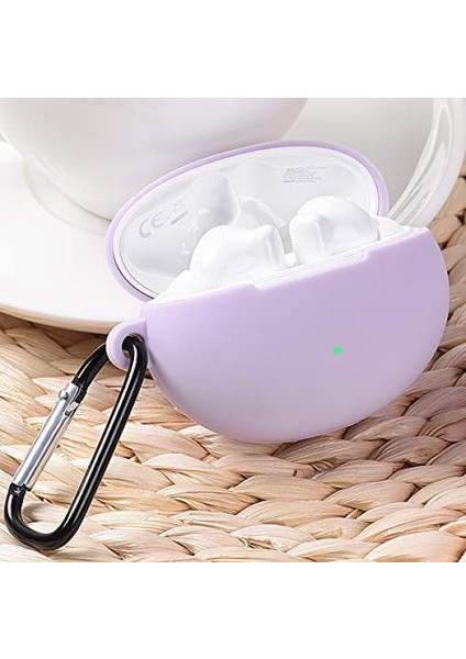 Freebuds 4i ile Uyumlu Kulaklık Kabuğu Silikon Taşıma Çantası, Kancalı Taşınabilir Çizik Kapağı (Mor) (Yurt Dışından) fırsatları