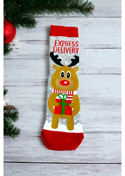 Unisex Yeni Yıl Yılbaşı Temalı 1 Çift Soket Çorap Seti fiyatları