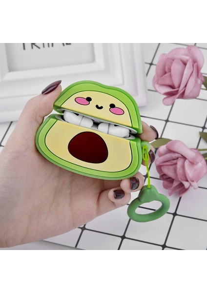 Airpods1/2 ile Uyumlu Kılıf Çocuklar Için Sevimli Karikatür Airpod Kılıfı Kızlar Gençler Erkek Moda Airpods1/2 Için Yumuşak Silikon Karakter Koruyucu Cilt Taşıma Çantası (Avokado) (Yurt Dışından) fiyatları