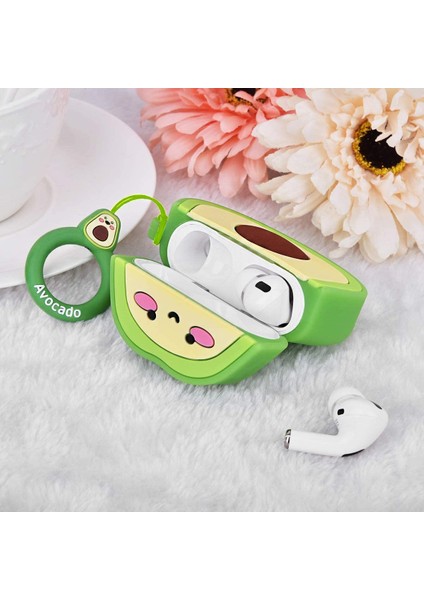 Airpods1/2 ile Uyumlu Kılıf Çocuklar Için Sevimli Karikatür Airpod Kılıfı Kızlar Gençler Erkek Moda Airpods1/2 Için Yumuşak Silikon Karakter Koruyucu Cilt Taşıma Çantası (Avokado) (Yurt Dışından) modelleri