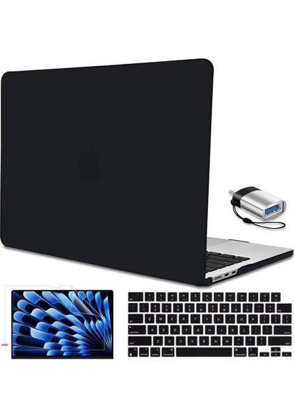 2023 MacBook Air 15 Inç Kılıf Için M2 A2941 Kapak, Plastik Sert Kılıf Klavye Kapağı Ekran Koruyucu Mac Air 15 M2 Çip ve Sıvı Retina Ekran Için C Tipi Adaptör To (Yurt Dışından)