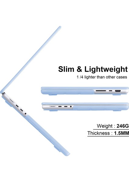 En Yeni MacBook Pro 16 Inç Kılıf Sürümü 2023 2022 2021 Model M2 A2780 A2485 M1 Pro M1 Max ile Uyumlu Klavye Kapaklı, Ekran Koruyucu - Airy Blue (Yurt Dışından) fırsatları