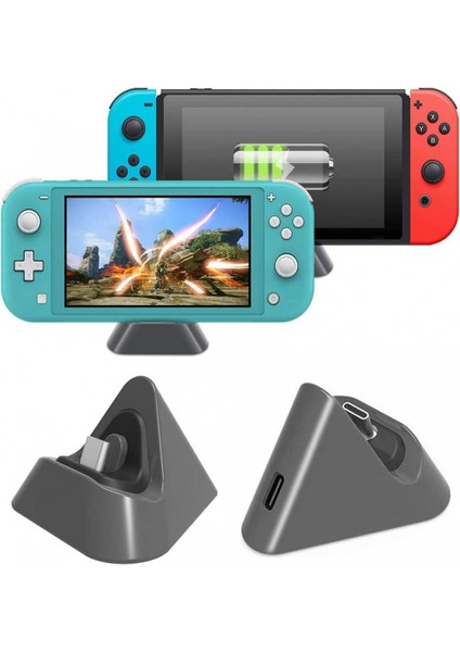 Nintendo Switch Lite ve Nintendo Switch Için Şarj Yuvası, Taşınabilir Mini Şarj Standı Şarj Bağlantı Istasyonu (Yurt Dışından)