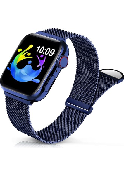 Metal Paslanmaz Çelik Bant Için Apple Watch Bantlarıyla Uyumlu 38MM 40MM 41MM, Döngü Ayarlanabilir Kayış Manyetik Bileklik Iwatch Serisi Için 7 6 5 4 3 2 Se Kadın Erkek (Mavi) (Yurt Dışından) modelleri