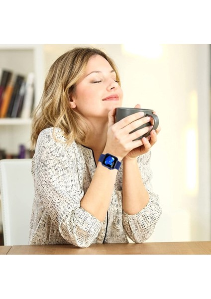 Metal Paslanmaz Çelik Bant Için Apple Watch Bantlarıyla Uyumlu 38MM 40MM 41MM, Döngü Ayarlanabilir Kayış Manyetik Bileklik Iwatch Serisi Için 7 6 5 4 3 2 Se Kadın Erkek (Mavi) (Yurt Dışından) fırsatları