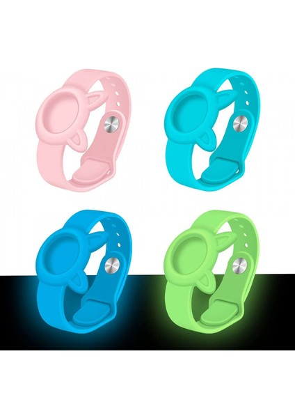 Avekı Airtag Bileklik Çocuklar Için 4 Paket Silikon Kılıf, Airtag Watch Band Için Kedi Kulak Şeklinde, Yürümeye Başlayan Çocuk Gizli Yaşlı Yeşil Için Anti-Kayıp Gps Takip Bilekliği (Yurt Dışından)
